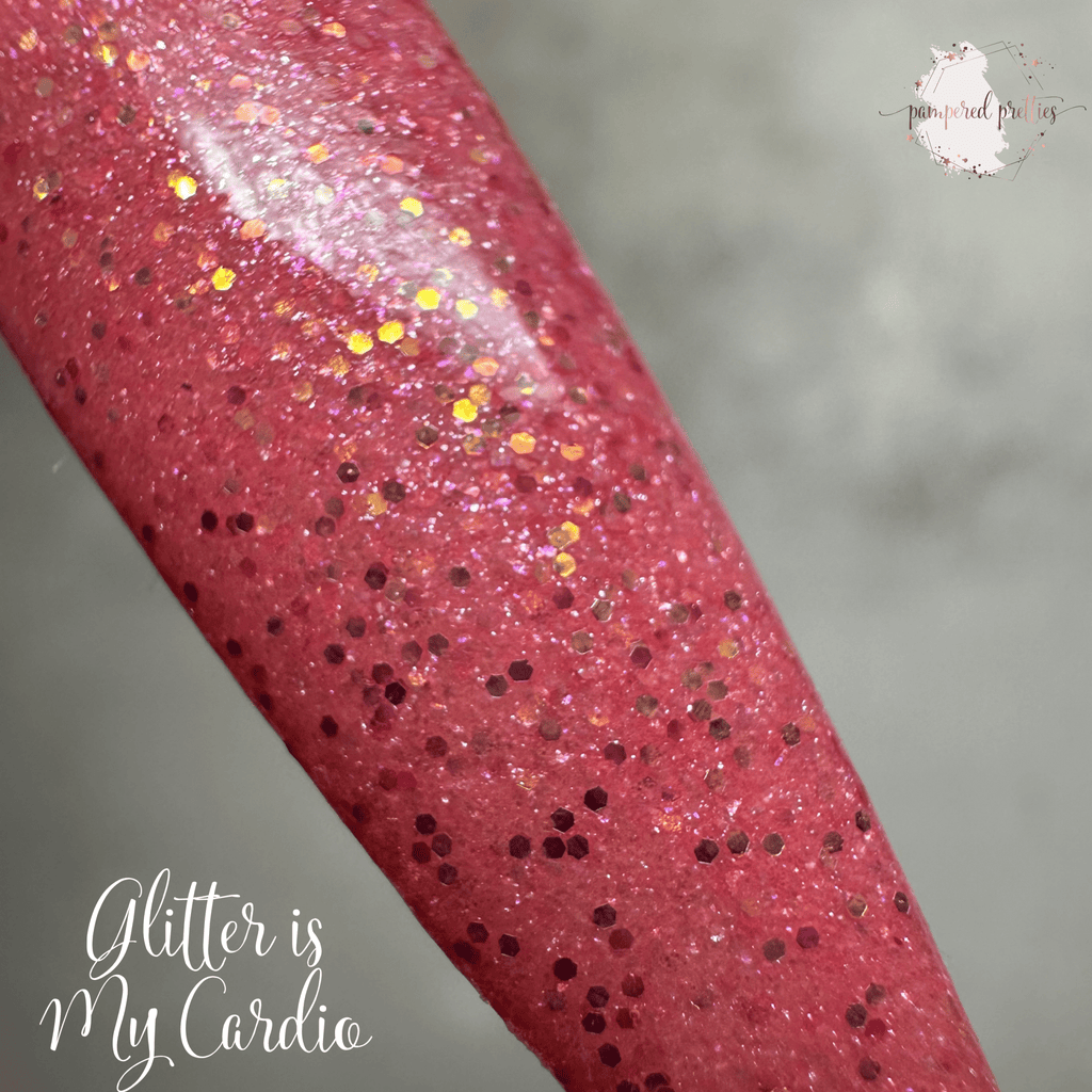 Glitter Is My Cardio - Pink Holographic Glitter Dip Powder - Pampered Pretties