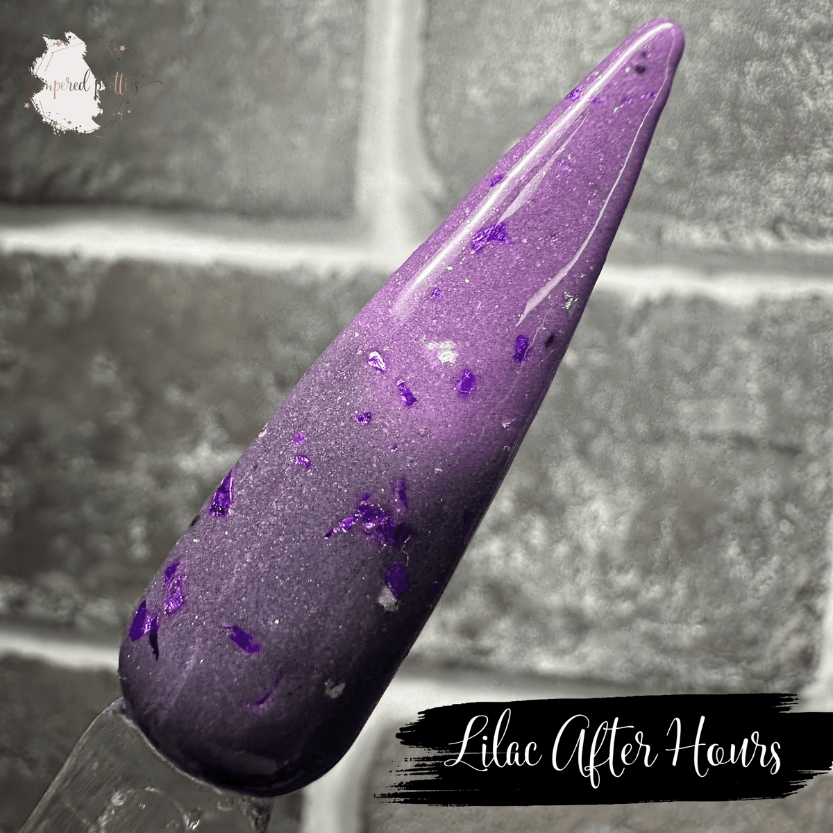 Lilac After Hours - Thermal Metallic Flakie Dip Powder - Pampered Pretties