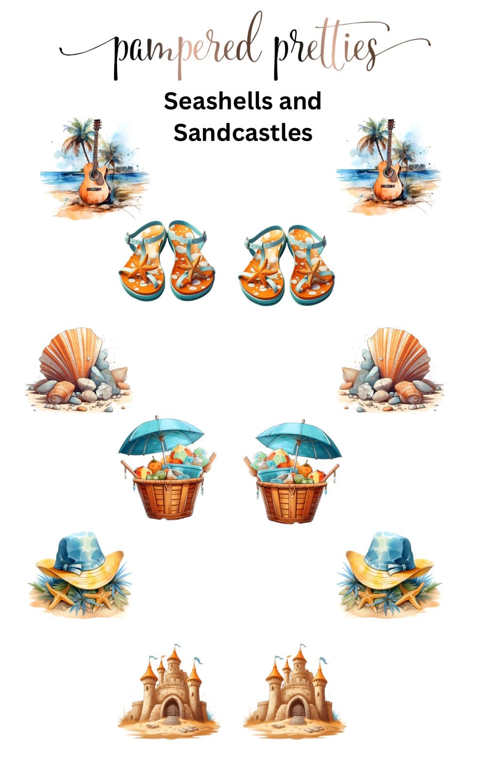 Midi Pretty - Seashells & Sand Castles - Pampered Pretties