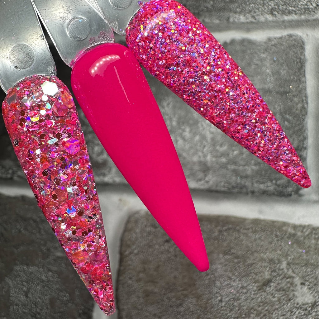 Rhinestone Cowgirl - Chunky Pink Holo Glitter Dip Powder - Pampered Pretties