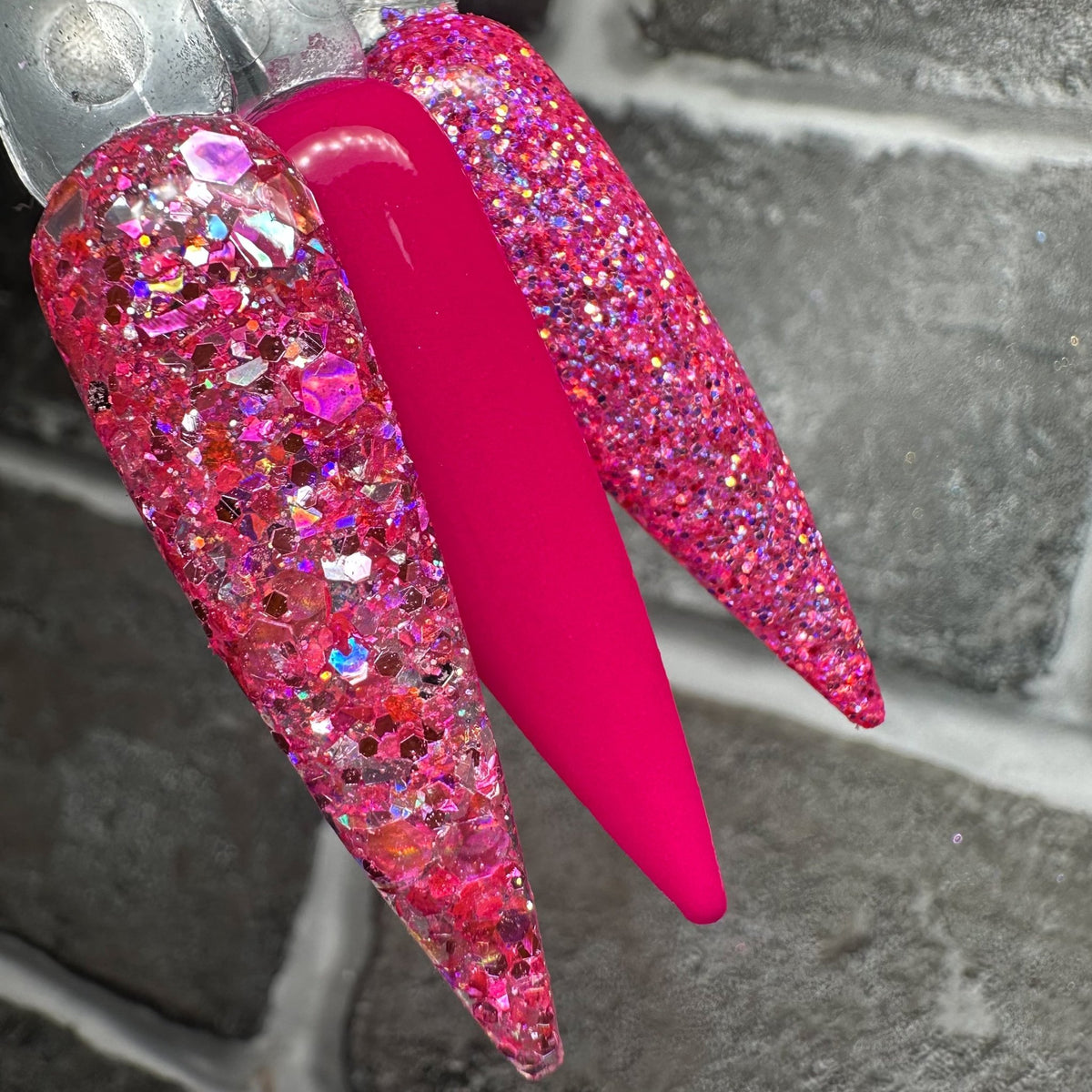 Rhinestone Cowgirl - Chunky Pink Holo Glitter Dip Powder - Pampered Pretties