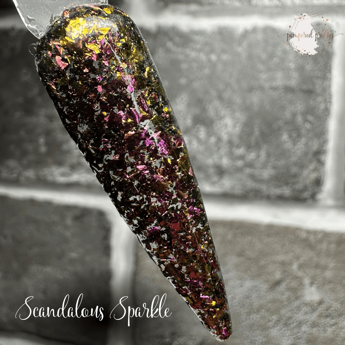 Scandalous Sparkle - Flakie Dip Powder - Pampered Pretties
