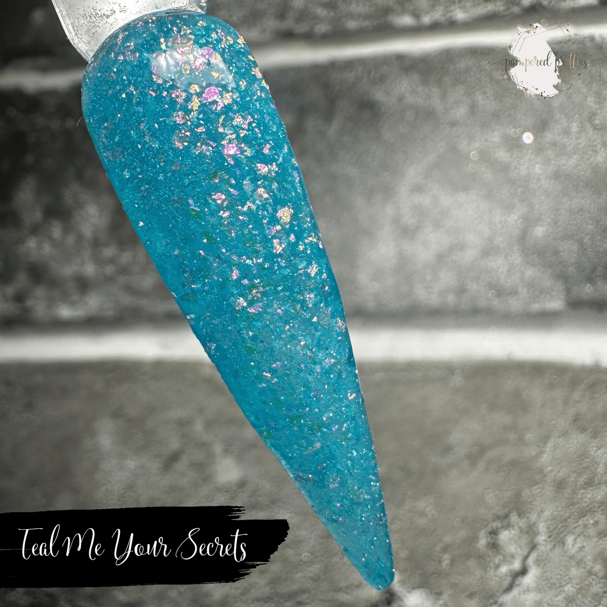 Teal Me Your Secrets - Thermal Flakie Dip Powder - Pampered Pretties