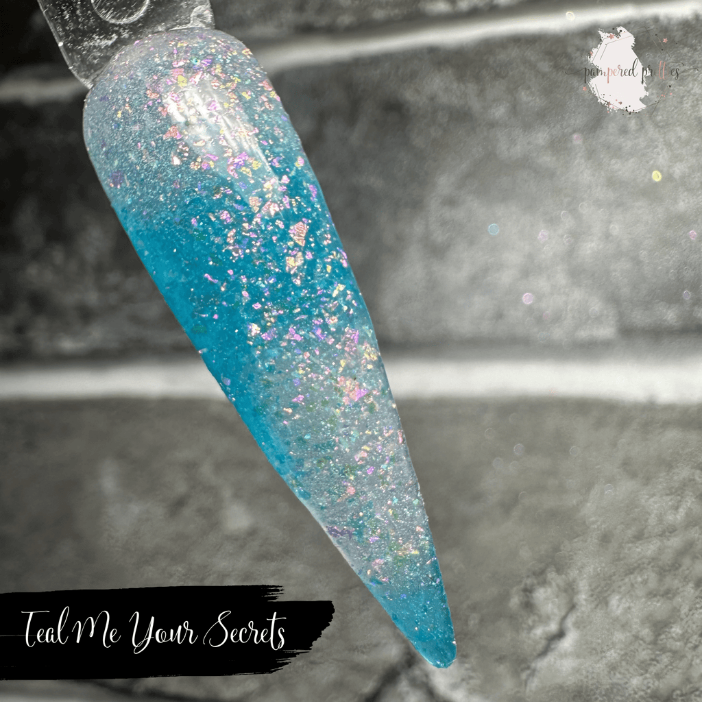 Teal Me Your Secrets - Thermal Flakie Dip Powder - Pampered Pretties