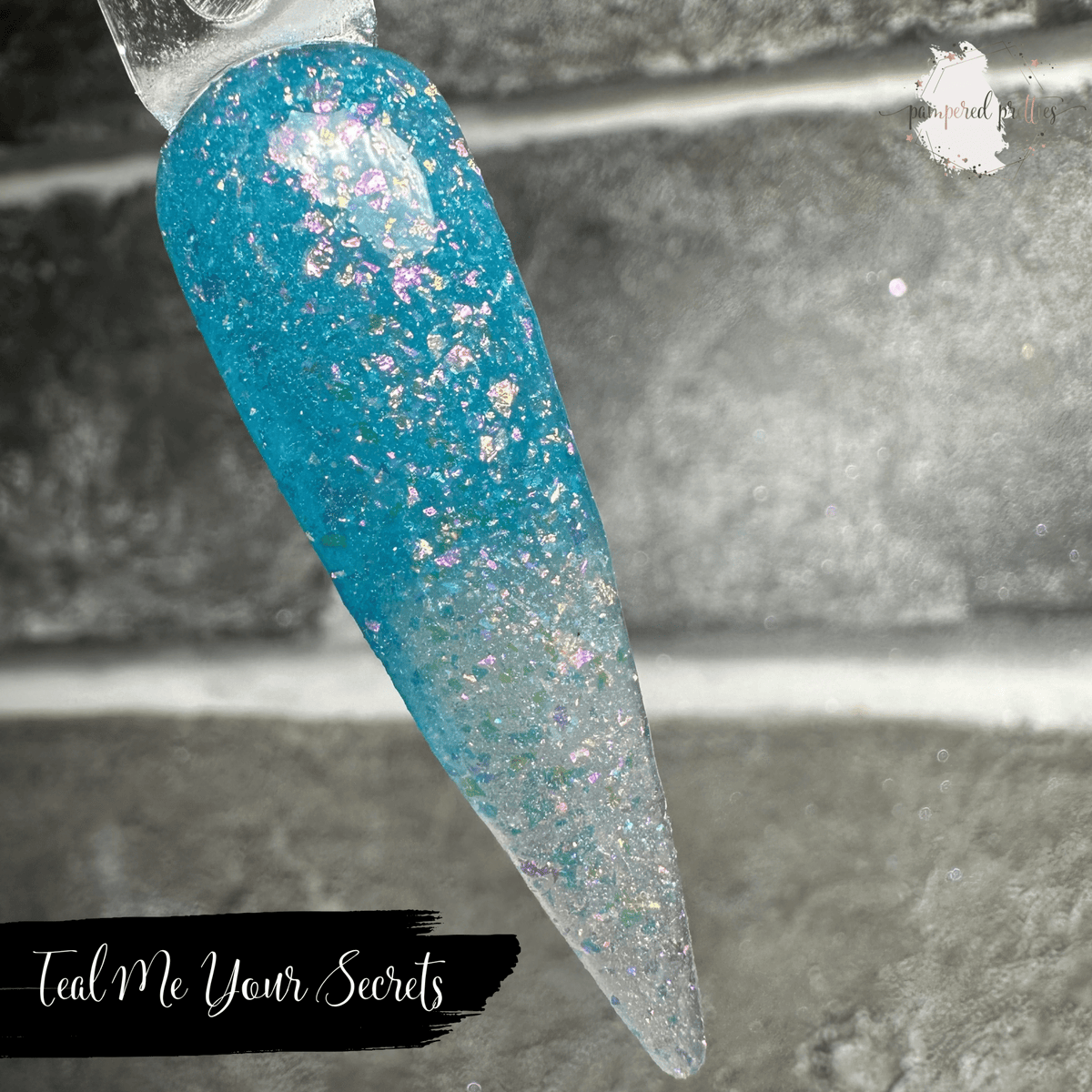 Teal Me Your Secrets - Thermal Flakie Dip Powder - Pampered Pretties