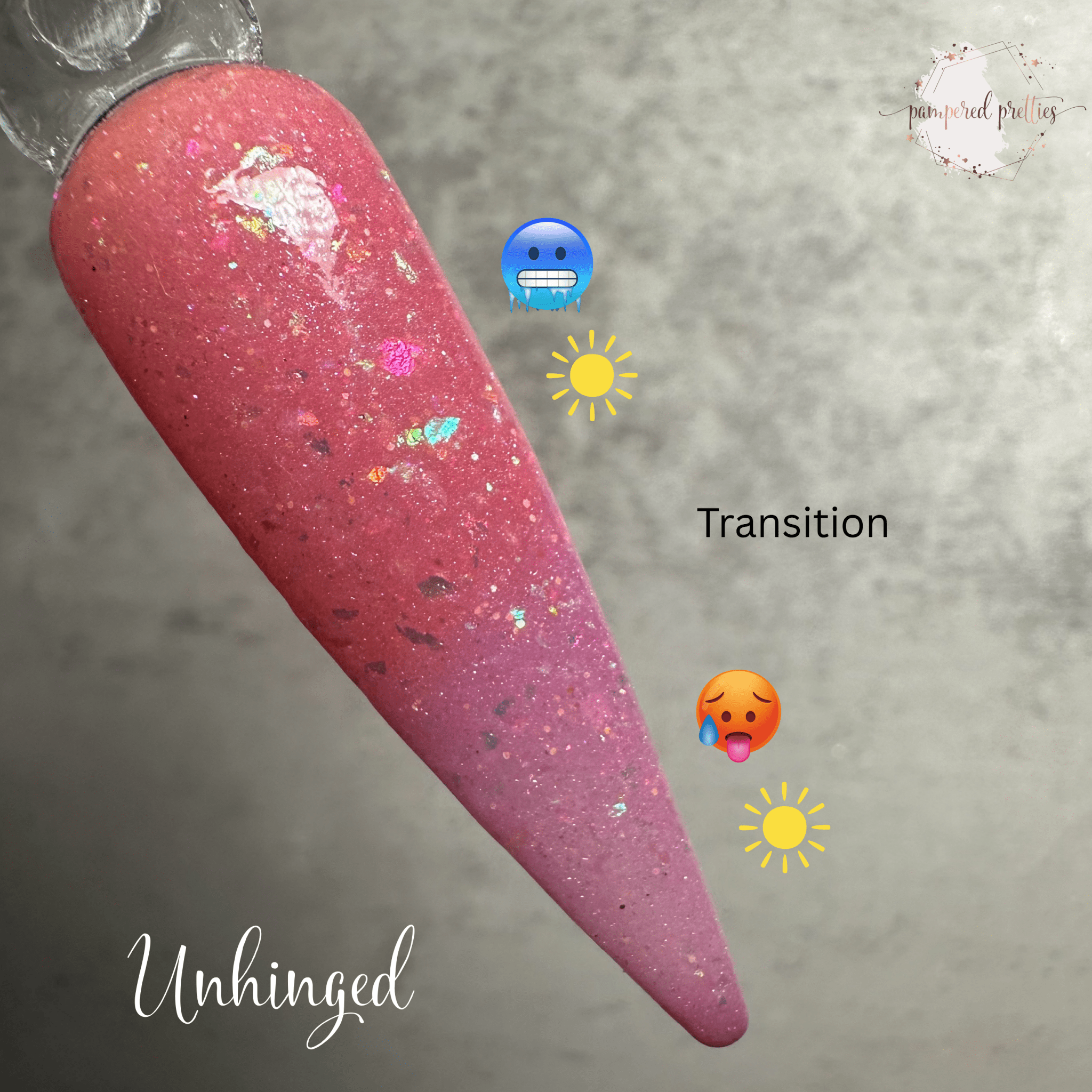 Unhinged - Thermal UV Glow Flakie Dip Powder - Pampered Pretties
