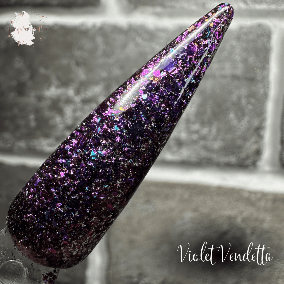 Violet Vendetta - Flakie Dip Powder - Pampered Pretties