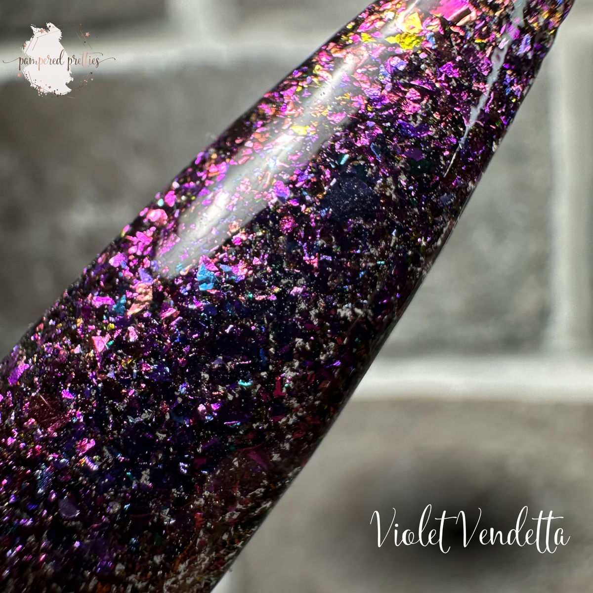 Violet Vendetta - Flakie Dip Powder - Pampered Pretties