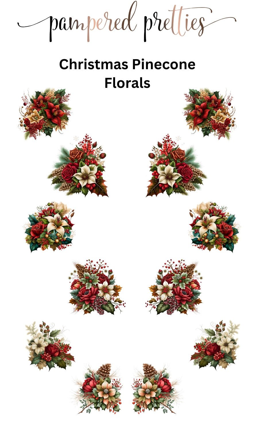 Christmas Pinecone Florals - Pampered Pretties