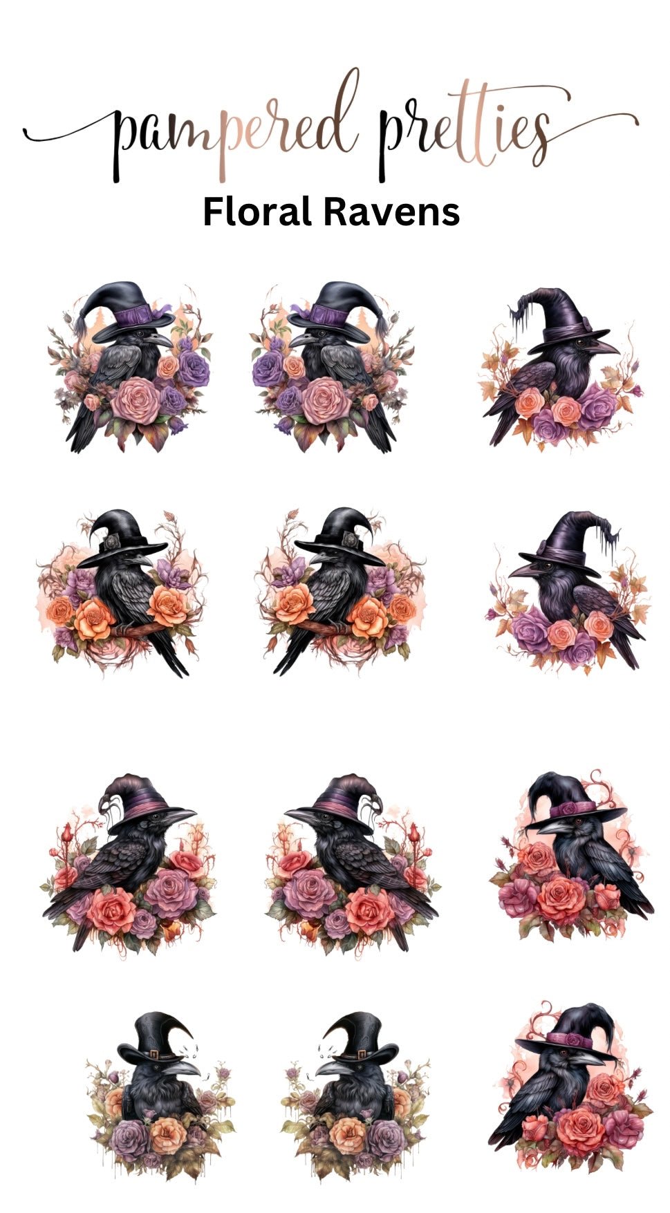 Floral Ravens - Pampered Pretties