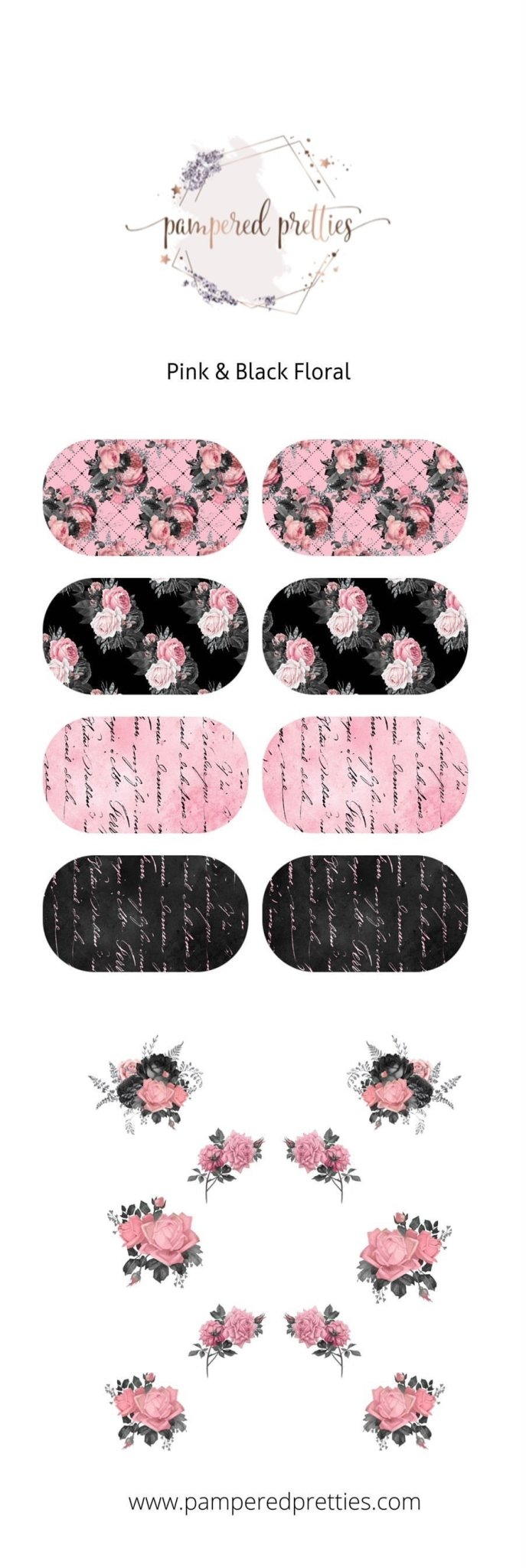 Pink & Black Floral - Pampered Pretties